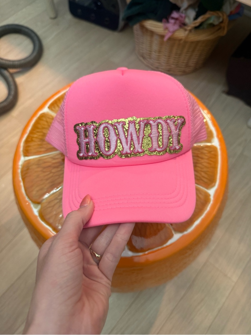 “Howdy” pink trucker hat